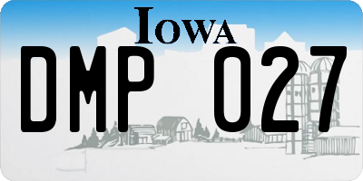IA license plate DMP027