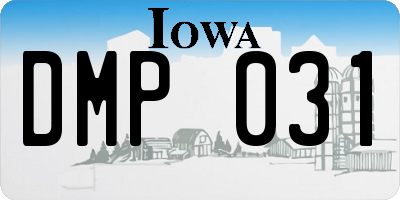IA license plate DMP031