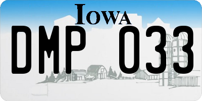 IA license plate DMP033