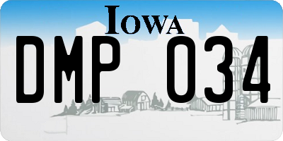 IA license plate DMP034