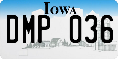 IA license plate DMP036