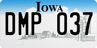 IA license plate DMP037