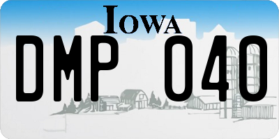 IA license plate DMP040