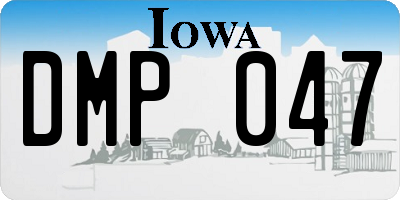 IA license plate DMP047