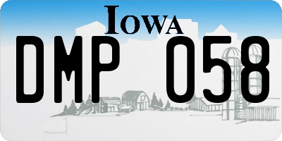 IA license plate DMP058