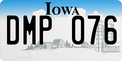 IA license plate DMP076