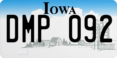 IA license plate DMP092