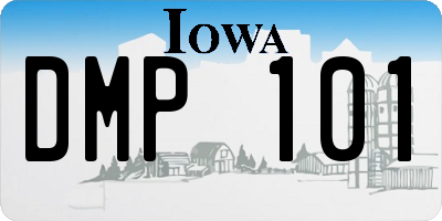 IA license plate DMP101