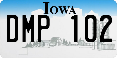 IA license plate DMP102