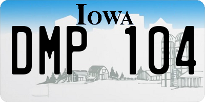 IA license plate DMP104