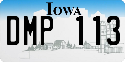 IA license plate DMP113