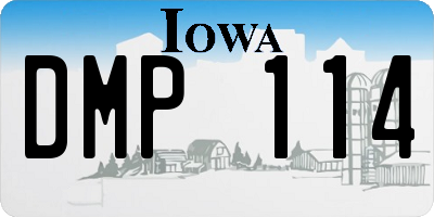IA license plate DMP114