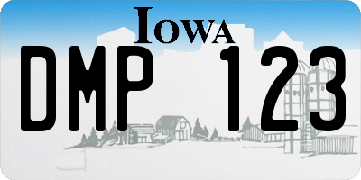 IA license plate DMP123