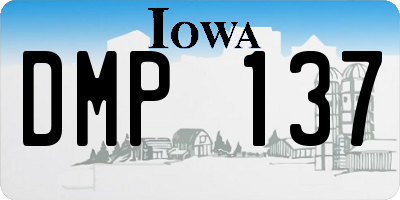 IA license plate DMP137