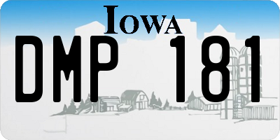 IA license plate DMP181