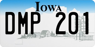 IA license plate DMP201