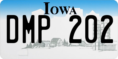 IA license plate DMP202