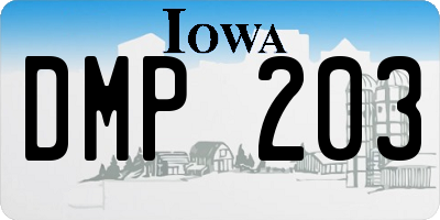 IA license plate DMP203