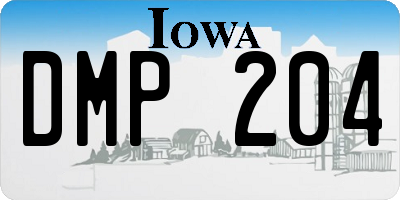 IA license plate DMP204
