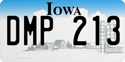 IA license plate DMP213