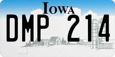 IA license plate DMP214