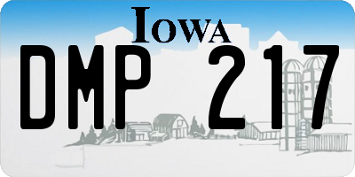 IA license plate DMP217