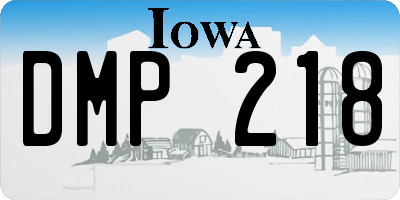 IA license plate DMP218