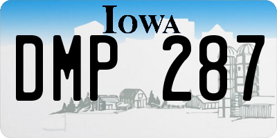 IA license plate DMP287