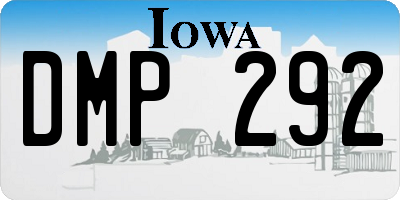 IA license plate DMP292