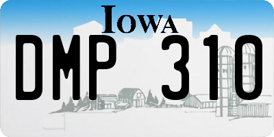 IA license plate DMP310