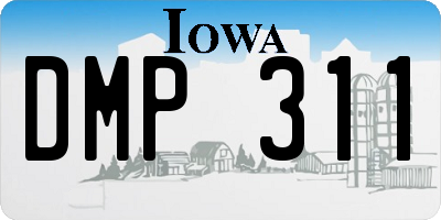 IA license plate DMP311
