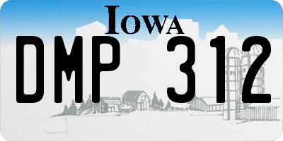 IA license plate DMP312