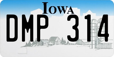 IA license plate DMP314