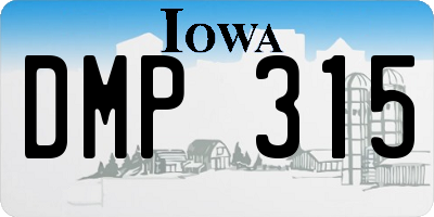 IA license plate DMP315