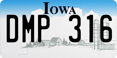 IA license plate DMP316