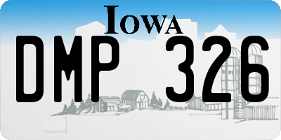 IA license plate DMP326