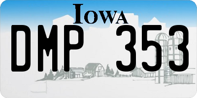 IA license plate DMP353