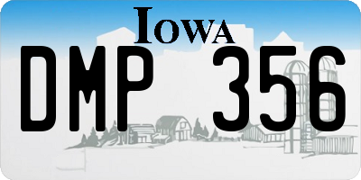 IA license plate DMP356