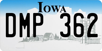 IA license plate DMP362