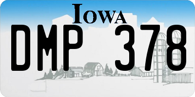 IA license plate DMP378
