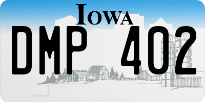IA license plate DMP402