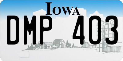 IA license plate DMP403