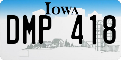 IA license plate DMP418