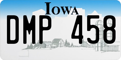 IA license plate DMP458
