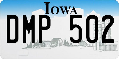 IA license plate DMP502