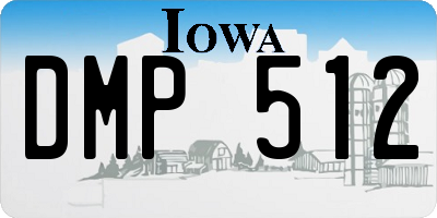IA license plate DMP512
