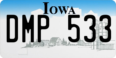 IA license plate DMP533