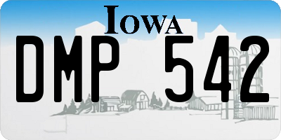 IA license plate DMP542