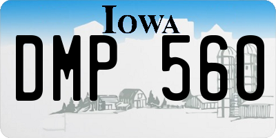 IA license plate DMP560