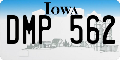 IA license plate DMP562